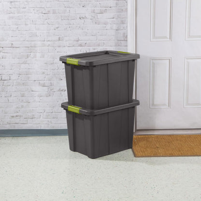 Sterilite 12-Pack Storage Bins with Lids, Heavy Duty Totes, Tuff1, 18 Gallon, Flat Gray