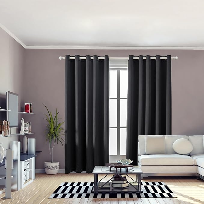 Anytime 100% Blackout Curtain 2 Panels Set, Thermal Insulated Window Drapes