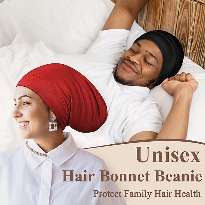 OLESILK Silk Bonnet for Sleeping Women: 100% Mulberry Silk for Frizz Free Curly, Adjustable Strap for Non Slip, Red