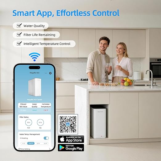MIZUDO Smart WiFi 800GPD Tankless Reverse Osmosis System, 9 Stage Reverse