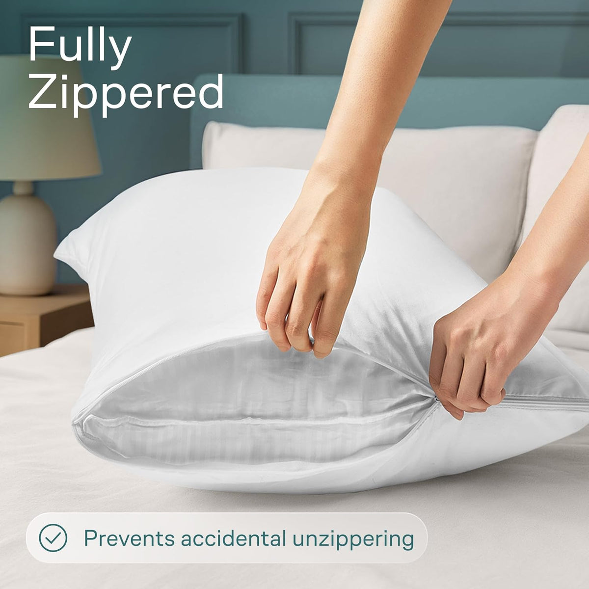Niagara 12 Pack Waterproof Pillow Protectors Queen 20x30 Inches Smooth Zipper Premium Encasement Covers Quiet Cases Set White