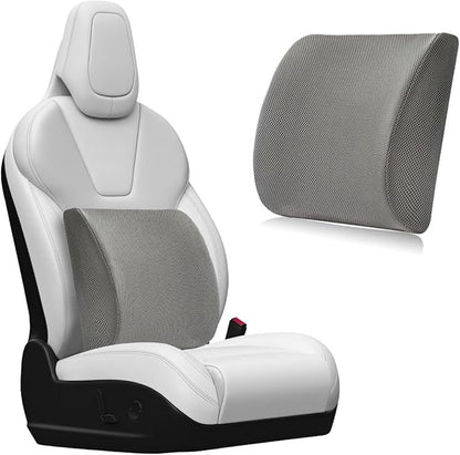 Lumbar Support Pillow, Memory Foam Back Support Cushion, Lumbar Pillow Improving Sitting Posture & Back Pain Relief Suitable for Car, Office Chair, Car Accessories (Gray)
