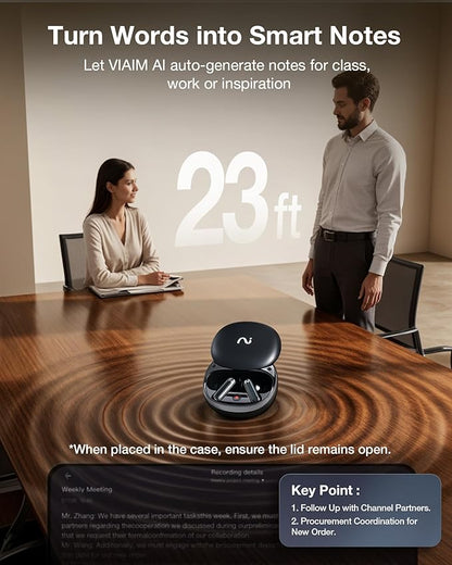 RecDot AI Voice Recorder Earbuds, viaim AI Meeting Assistant