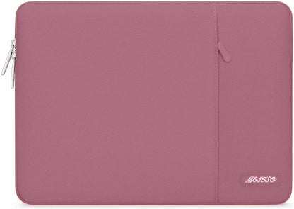 MOSISO Laptop Case 13.3 inch, 13-13.3 inch Laptop Sleeve Compatible with MacBook Air/Pro 13/Pro 14 M5 M4 M3 M2 M1, HP Dell ASUS Lenovo,Polyester Vertical Computer Sleeve Bag with Pocket, Dusty Rose