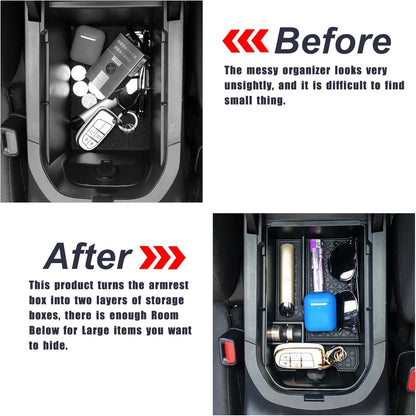 Center Console Organizer Tray Compatible with Toyota RAV4 2025 2024 2023 2022 2021 2020 2019 Armrest Storage box Insert Tray Secondary Interior Accessories