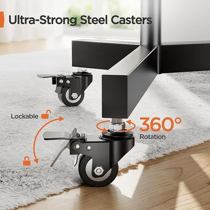 Perlegear Rolling TV Stand, Mobile TV Stand on Wheels