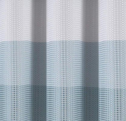 Dainty Home Waffle Weave Waterproof Shower Curtains for Bathroom, Blue 70 icnhes, Extra Long Shower Curtain, Waterproof Fabric 12 Roller Ball Hooks