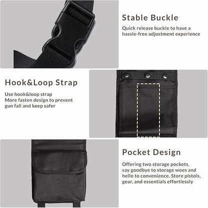 2PCS Automotive Gun Racks, Truck Front Seat Gun Organizer for Hunting Accessories, Gun Holder for Truck with Storage Pockets