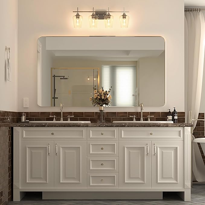 VONLUCE Bathroom Vanity Light, 4 Light Bathroom Light Fixture Over Mirror