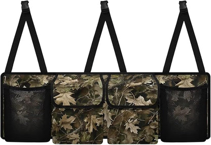 Camo Trunk Organizer for Car Storage Organizer with 4 Pockets, Space-Saving Trunk Storage Organizer with 2 Pockets & 2 Mesh Pouches for Groceries, Car Travel Accessories for Women and Men