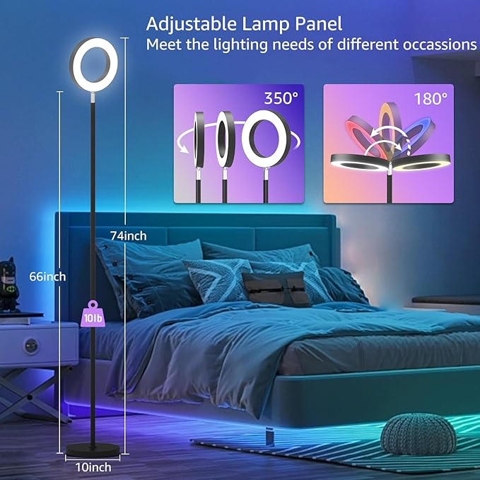 42W Dual-Sided Floor Lamp, RGB Color Changing LED Standing Lamp