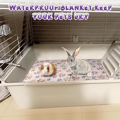 YUEPET 6 Pack Waterproof Guinea Pig Blankets, Fleece Cage Liners, SM | Fleece Bedding for Guinea Pigs, Waterproof Backing, Machine Washable, Soft Fleece Surface, 30 x 16 in, 6 Assorted Colors