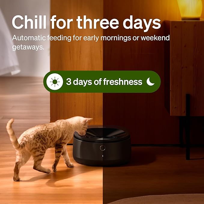 PETLIBRO Automatic Cat Feeder Wet Food with Stainless Steel Bowl, Refrigerated Auto Cat Feeder with Semiconductor Cooling, 3 Fresh Meals for 3 Days, App-Controlled Pet Food Dispenser, Easy to Clean