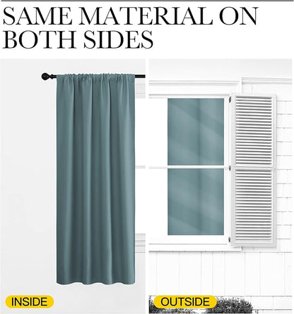 NICETOWN Greyish Blue Blackout Curtains Panels
