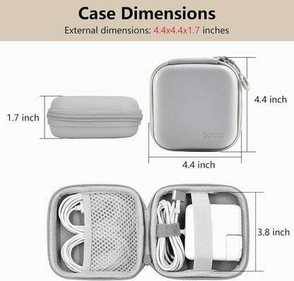 Charger Case for Macbook, Portable Tech Electronic Organizer Bag, Travel Storage Pouch for Laptop Accessories, MacBook Power Adapter, Charging Cords, USB, Power Bank (Light Grey, M)