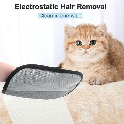 Kemodia 2 PCS Pet Hair Removal Glove, Reusable Electrostatic Cats & Dogs Hair Removal Tool for Couch, Furniture, Carpet, Car Seat, Clothes