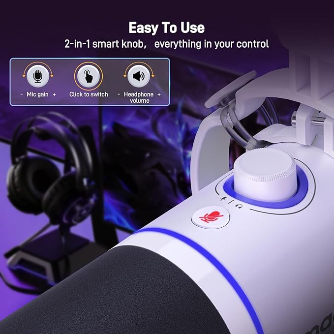 MAONO XLR/USB Dynamic Microphone Kit, RGB Podcast Mic