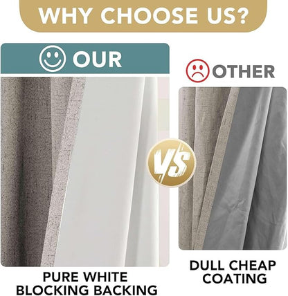 H.VERSAILTEX Linen Curtains 100% Blackout Curtains