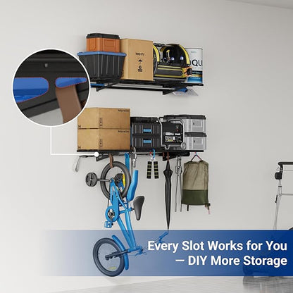 FLEXIMOUNTS 2-Pack 1x4ft 12-inch-by-48-inch Wall Shelf Garage Storage Rack Wall