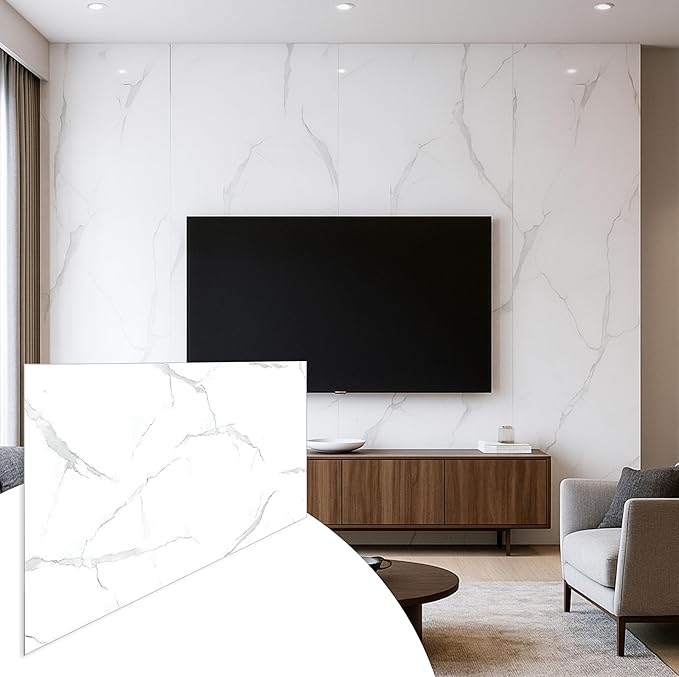 Dundee Deco Faux Marble Wall Panels - 2 ft X 4 ft - Glossy