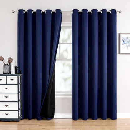 ChrisDowa 100% Blackout Curtains 84 inch Long
