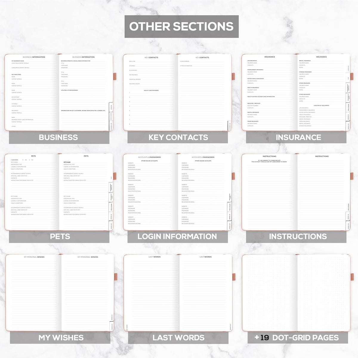 Clever Fox End of Life Planner – Final Arrangements Organizer for Beneficiary, Will Preparation, Last Wishes & Funeral Planning, A4 (Rose Gold)