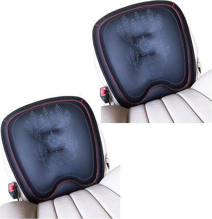 Comfort Dreamcatcher Car Seat Cushion Non-Slip - Relaxing, Optimal Support & Posture for Long Drive (14. Front Seats (Black with Red))