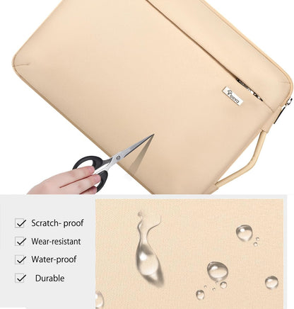 Voova Laptop Sleeve Case 14 15 Inch with Handle, 360° Protective Waterproof Slim Computer Bag Cover Compatible with MacBook Air 15 M2/M3/M4 2024-2025, MacBook Pro 14/15, Hp Chromebook 14, Beige