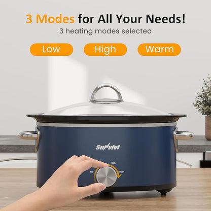 Sunvivi 3 Quart Slow Cooker & Mini Food Warmer