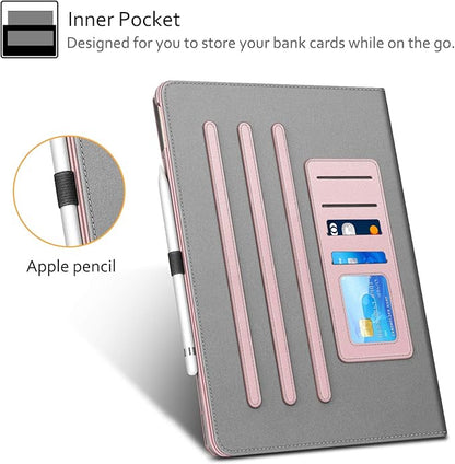 Fintie Multi-Angle Case, 2017/2015 iPad Pro 12.9 inch (Old Model) 1st & 2nd Gen Case - [Corner Protection] Folio Stand Cover with Pencil Holder & Pocket, Auto Wake/Sleep, Rose Gold