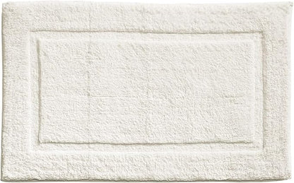 mDesign 100% Cotton Bath Mat - Soft Hotel-Style Rectangular Bathroom Floor Rug - Plush, Water Absorbent Cloth Bathmat for Outside Bathtub/Shower, Machine Washable Cotton Bath Rug, 2 Pack, Natural/Tan