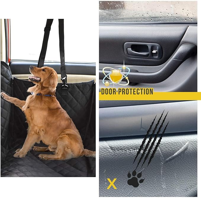 Vailge X-Large Dog Car Hammock, 100% Waterproof with Mesh Window, Scratch Prevent Anti-Slip Car Seat Covers for Back Seat