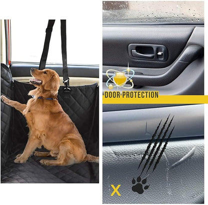 Vailge X-Large Dog Car Hammock, 100% Waterproof with Mesh Window, Scratch Prevent Anti-Slip Car Seat Covers for Back Seat