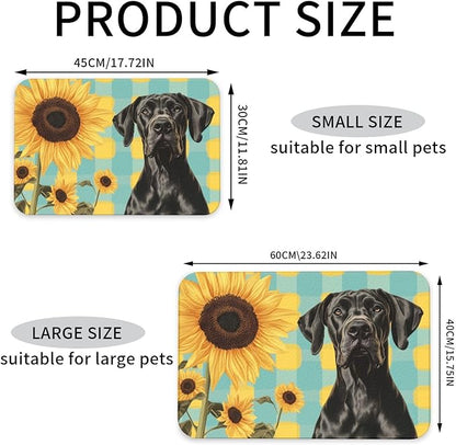 Great Dane Food Mat for Floors Waterproof,Quick Dry Anti-Slip Dog Bowl Mats for Food and Water,Pet Feeding Mats,Pet Placemat for Messy Drinkers to Protect Floors,Pets Supplies 23.62×15.75in