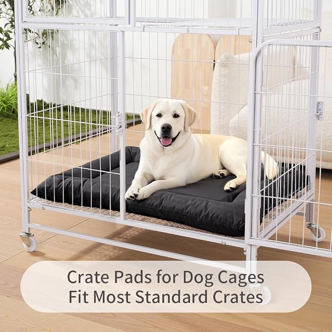 SOMAHE Dog Bed for Dog Crate Oxford Puppy Crate Pad Waterproof Pet Beds Outdoor Cage Mat Easy Rinse Black 36×23×3 Inch