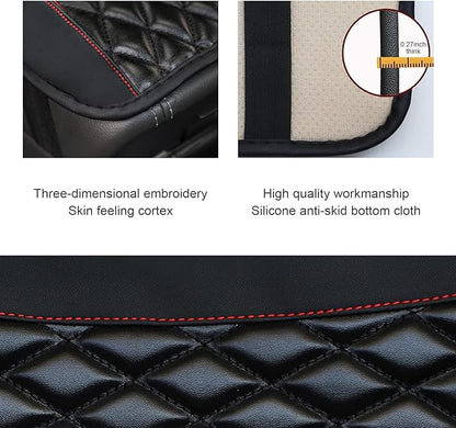 Car Center Console Cover, Leather Armrest Seat Cover Protector, Universal Waterproof Armrest Pad, Car Decoration Accessories, Fit for Most Cars, Vehicles, SUVs (Black)