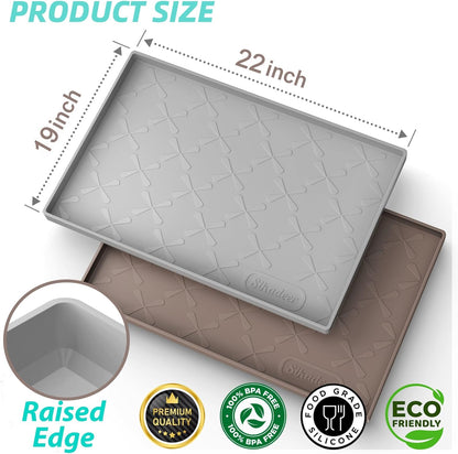 SIKADEER 22" x 19" Under Sink Mat Waterproof, Silicone Mat Kitchen Drawer Shelf and Cabinet Liner, Sink Protector for Kitchen Organizers and Storage, Boot Tray Pet Food Mats