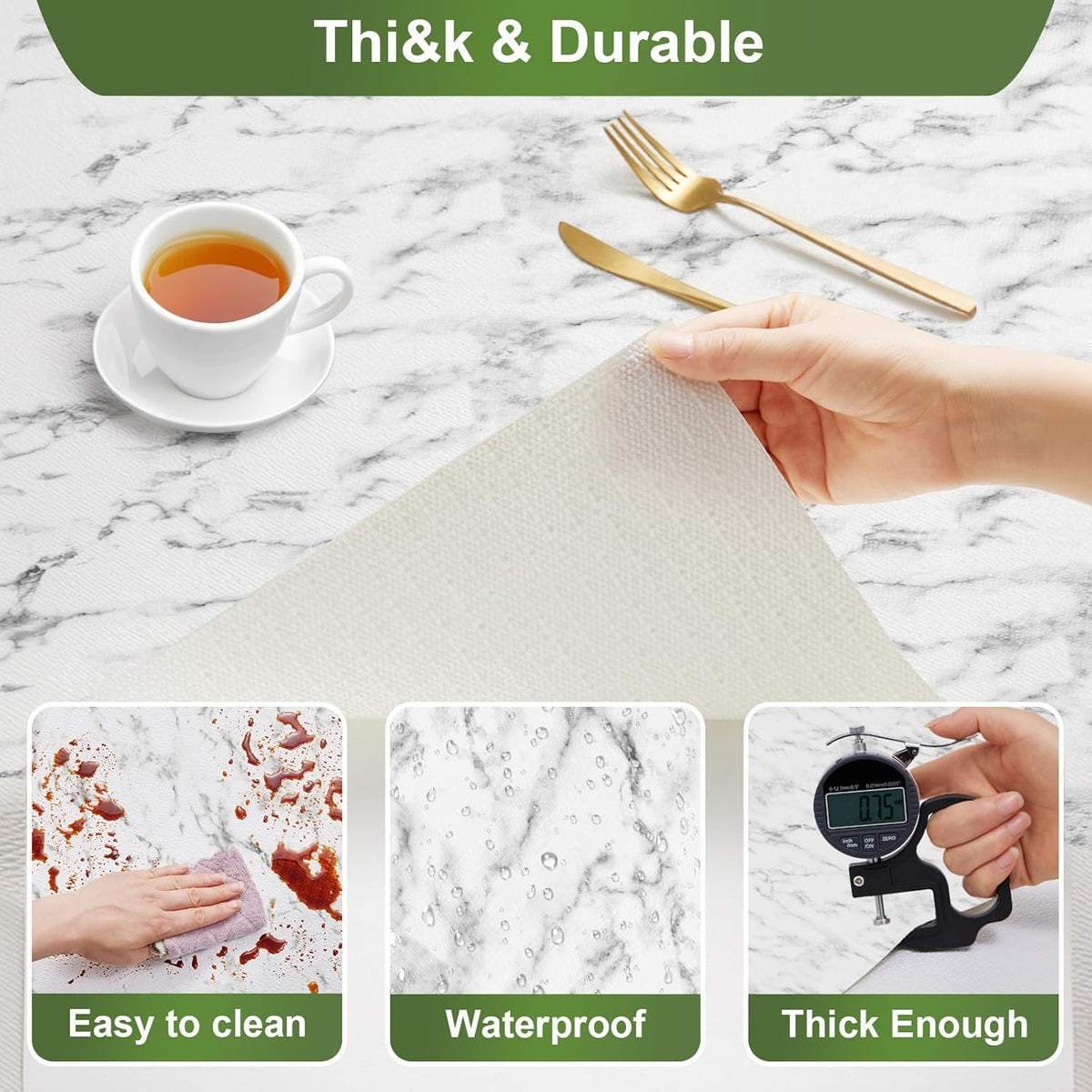Moriah Shelf Liner for Kitchen Cabinet Non-Adhesive, Thickened Drawer Liner No Slip for Dresser Waterproof Cabinet Paper Liner for Bathroom Shelves Protects Surfaces(Marble,17.5'' x 10')