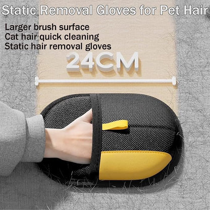 Electrostatic Pet Hair Removal Glove, Static Removal Gloves for Dogs Cats Hair, Reusable Double Sided Electrostatic Pet Hair Remover for Couch, Furniture, Carpet, Car Seat