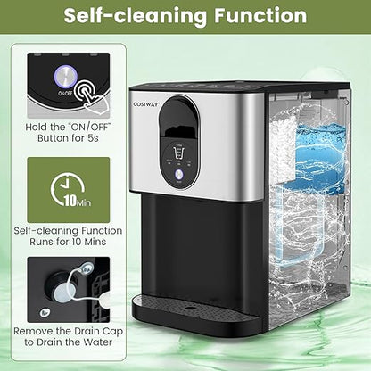 COSTWAY Self Dispensing Nugget Ice Maker Countertop, 56 Lbs/24H Soft Chewable