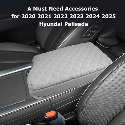 LUWU 2025 Palisade Center Console Cover Compatible with 2020-2024 2025 Palisade Accessories Armrest Cover Center Console Pad Armrest Console Cover (Thick Off-White)