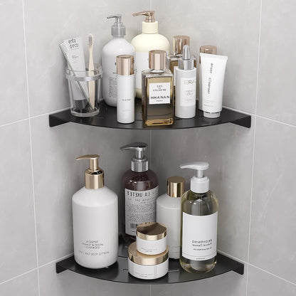2 Pack Corner Shower Shelves Load Capacity 40 lbs 304 Stainless Steel Shower Corner Shelf Will not Rust 8in Shower Shelf for Inside Shower Matte Black Drilling Installation