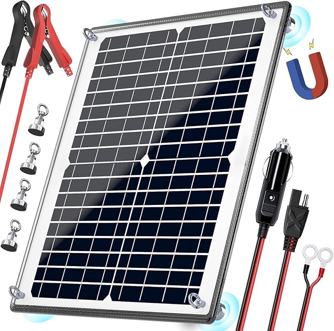 POWOXI Solar Panel Kit 12V 20W Magnetic + MPPT Charge Controller Waterproof