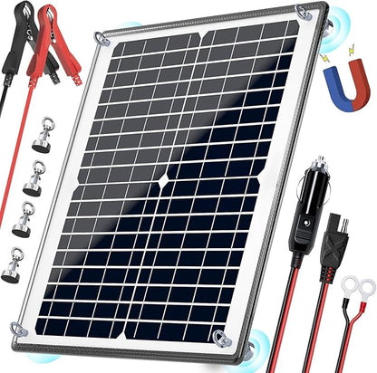POWOXI Solar Panel Kit 12V 20W Magnetic + MPPT Charge Controller Waterproof