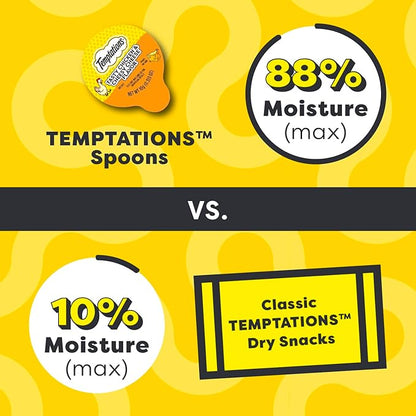 Temptations Lickable Spoons Adult Wet Cat Treat, Tasty Chicken and Cheesy Cheese Flavor, 4 Spoons, Pack of 24 (96 Total)