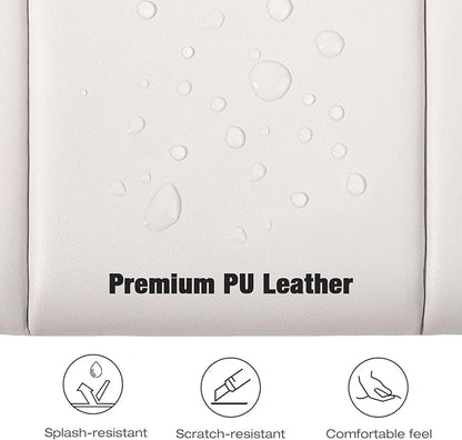 Moko 12.9 Inch Tablet Sleeve Case, Puffy Tablet Bag Fit with iPad Pro 6th/5th/4th 12.9 inch, Surface Pro 9/8 13", New Galaxy Tab S9+/S8+ 12.4, Built-in Elastic Band, PU Leather Carrying Case, White