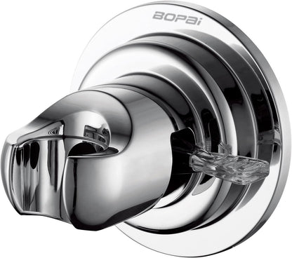 BOPai Suction Cup Shower Head Holder for Handheld Shower – No Drill, For Smooth Surfaces Only, Vertical Mount Only, Chrome