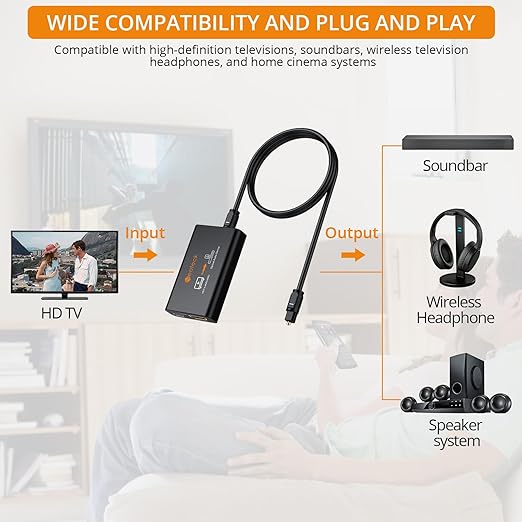 Neoteck ARC/eARC Audio Extractor, HDMI ACR Audio to Optical Extractor
