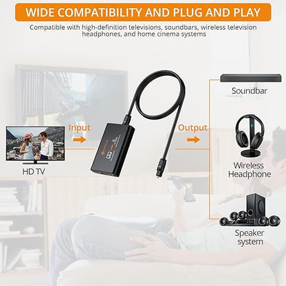 Neoteck ARC/eARC Audio Extractor, HDMI ACR Audio to Optical Extractor