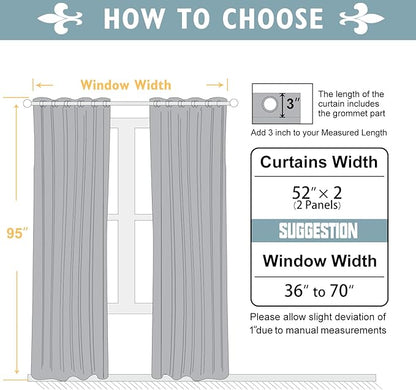 ChrisDowa Blackout Curtains 95 inches Long
